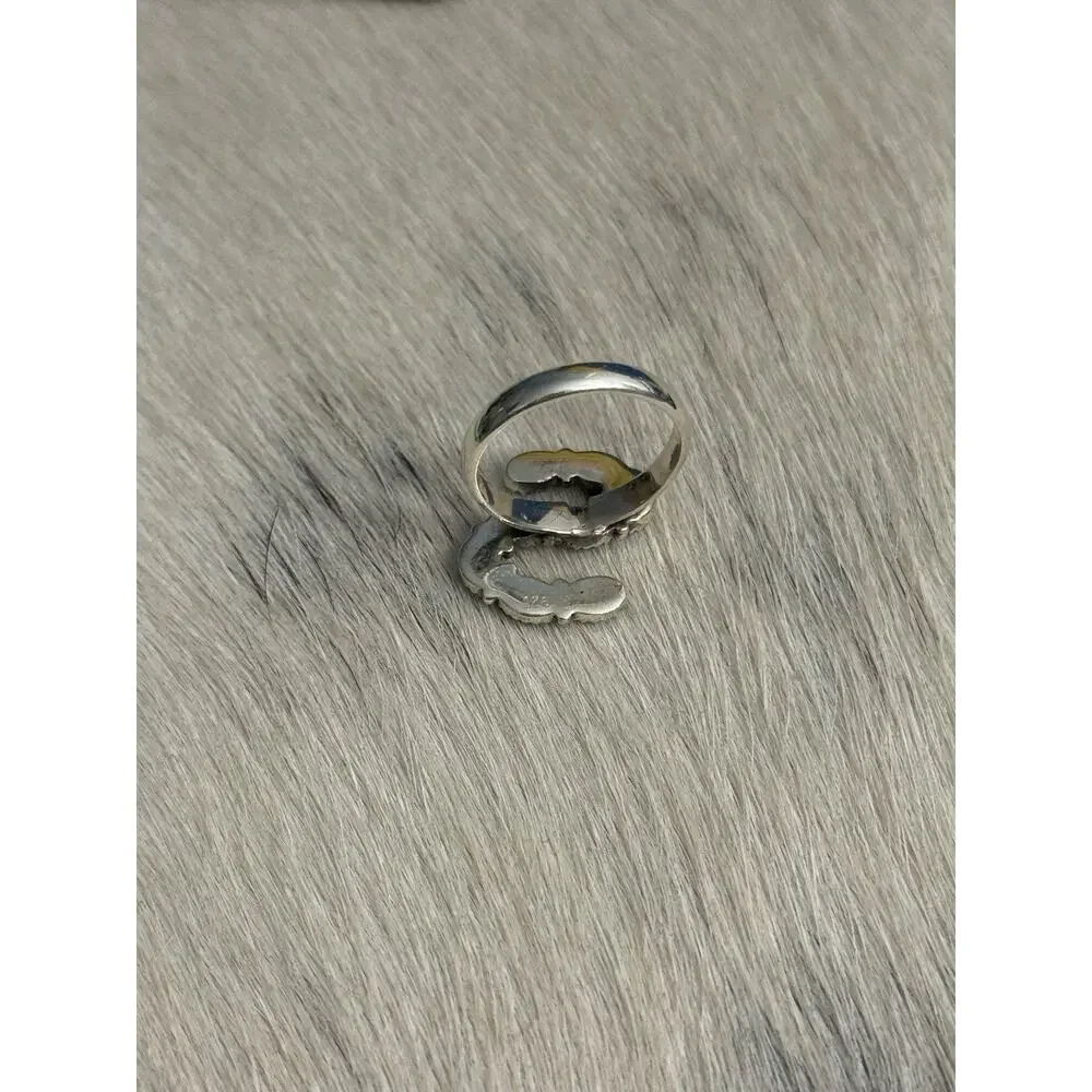 Sterling Silver 925 Blue Turquoise Multi-stone Letter Initial S Ring Size 9